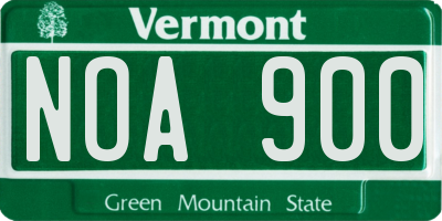 VT license plate NOA900