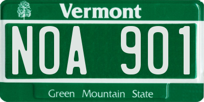 VT license plate NOA901