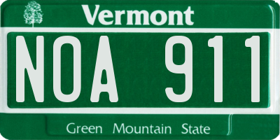 VT license plate NOA911