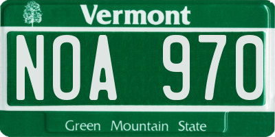 VT license plate NOA970