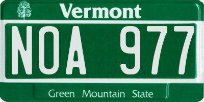 VT license plate NOA977