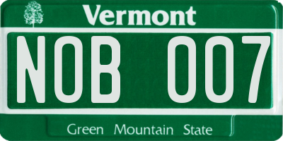 VT license plate NOB007