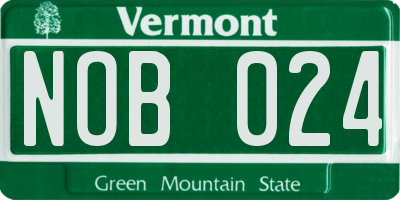 VT license plate NOB024