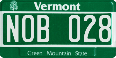 VT license plate NOB028