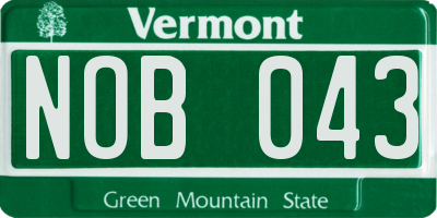 VT license plate NOB043