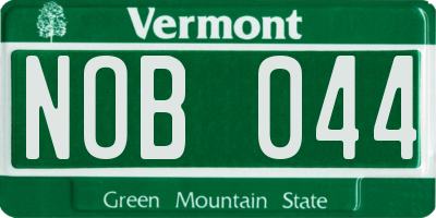 VT license plate NOB044