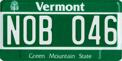 VT license plate NOB046