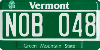 VT license plate NOB048