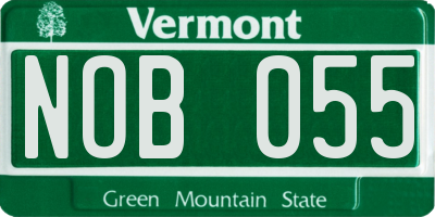 VT license plate NOB055