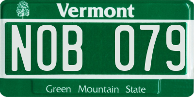 VT license plate NOB079