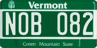 VT license plate NOB082