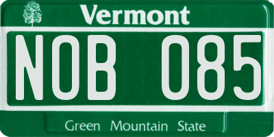 VT license plate NOB085