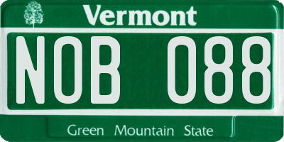 VT license plate NOB088