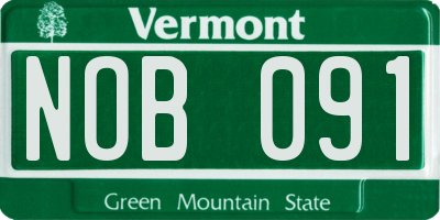 VT license plate NOB091
