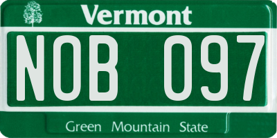 VT license plate NOB097