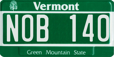 VT license plate NOB140