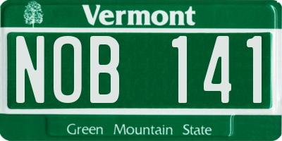 VT license plate NOB141