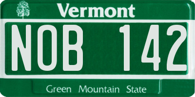 VT license plate NOB142