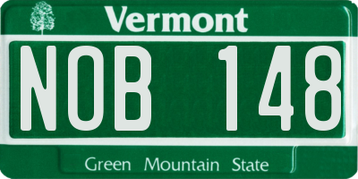 VT license plate NOB148