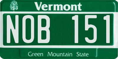 VT license plate NOB151