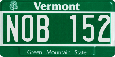 VT license plate NOB152