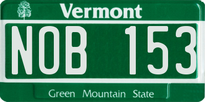 VT license plate NOB153