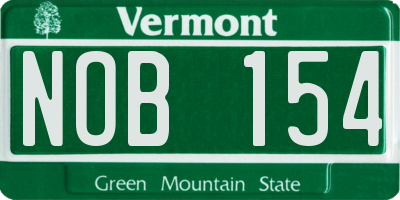 VT license plate NOB154