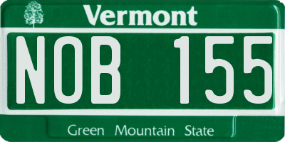 VT license plate NOB155