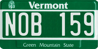 VT license plate NOB159