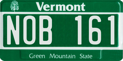 VT license plate NOB161