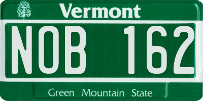 VT license plate NOB162