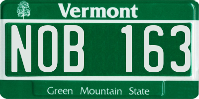 VT license plate NOB163