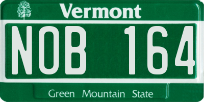 VT license plate NOB164