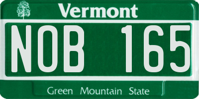 VT license plate NOB165