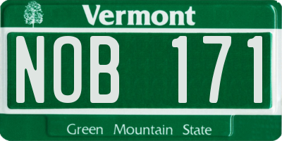 VT license plate NOB171