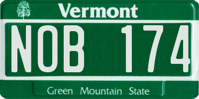 VT license plate NOB174