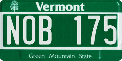 VT license plate NOB175