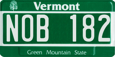 VT license plate NOB182