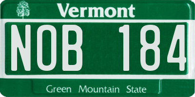 VT license plate NOB184