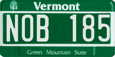 VT license plate NOB185
