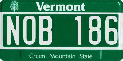 VT license plate NOB186