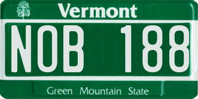 VT license plate NOB188