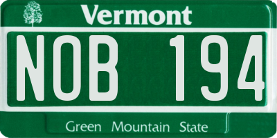 VT license plate NOB194