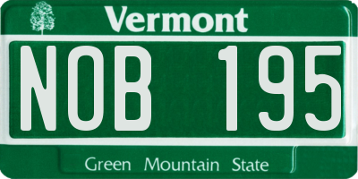 VT license plate NOB195