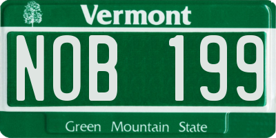 VT license plate NOB199