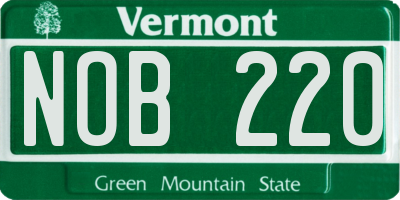 VT license plate NOB220
