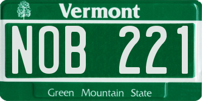 VT license plate NOB221