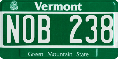 VT license plate NOB238