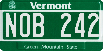 VT license plate NOB242