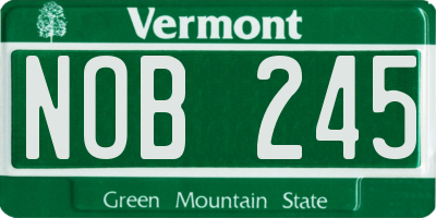 VT license plate NOB245